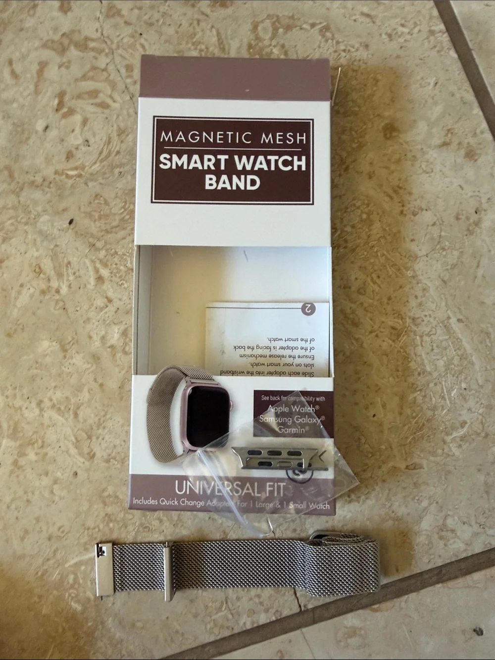 Magnetic Mesh Smart Watch Band – Silver